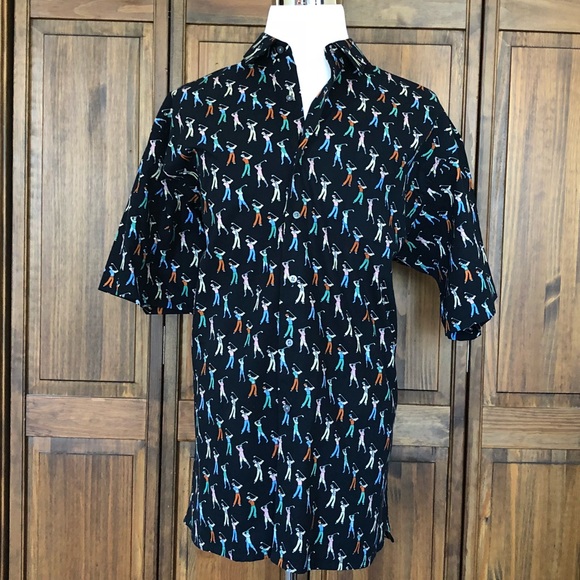 Nicole Miller Other - Nicole Miller golf theme button down shirt